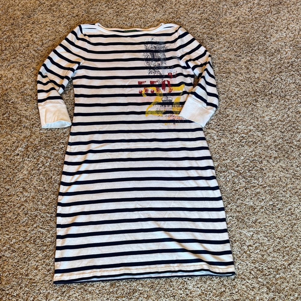 Ralph Lauren Black and White Striped Dress